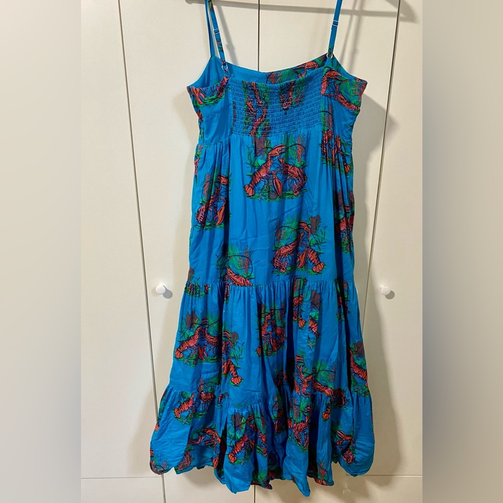 J. Crew Turquoise Floral Tiered Maxi Dress - Picture 7 of 7